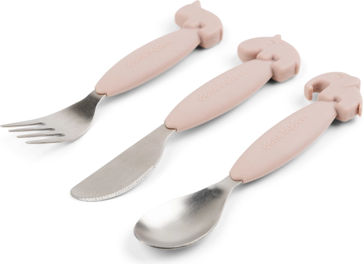 Done by Deer set de couverts Easy-grip Deer friends rose