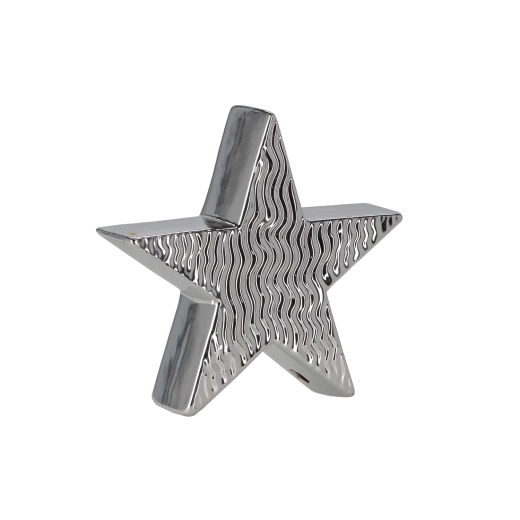 Figurine décorative de Noël étoile argentée 16,2 × 4,4 × 15,3 cm - 1 pièce