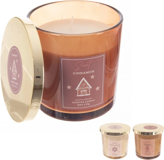 Bougie parfumée en verre au parfum de Noël 270 g
