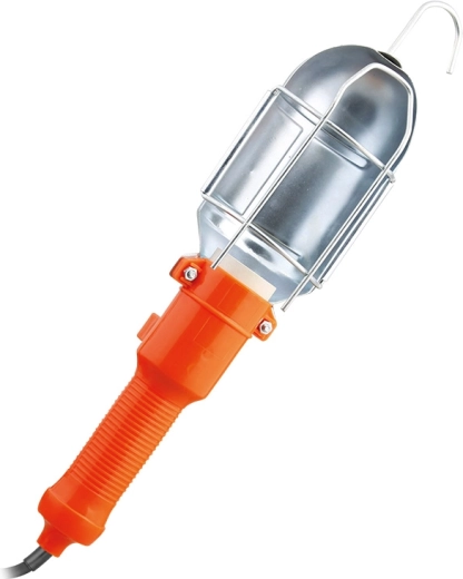 Lampe de chantier Solight E27 avec grille métallique, 5 m, orange