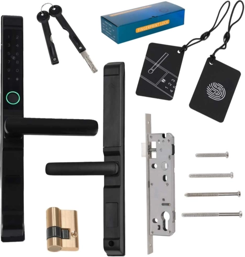 Serrure de porte intelligente avec clavier, empreinte digitale et carte