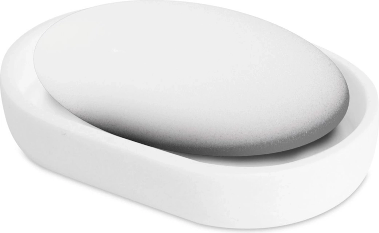 Porte-savon en résine blanc mat