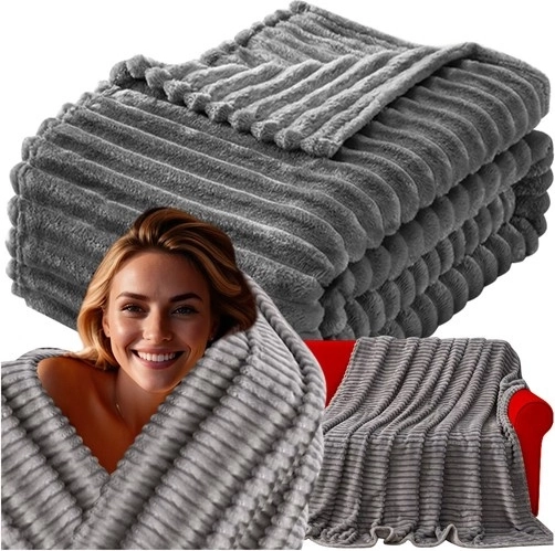 Plaid gris Ruhhy en microfibre