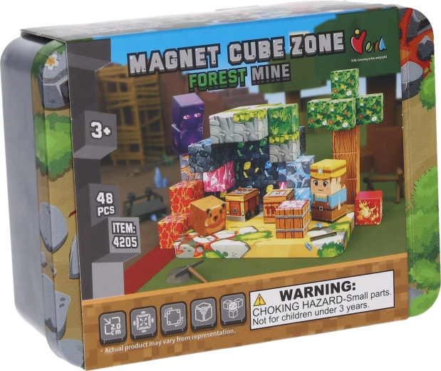 Jeu de construction magnétique Forest Mine Magnet Cube Zone, 48 pièces