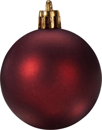 Décorations de Noël en forme de boules dans des nuances lie-de-vin, 24 pièces