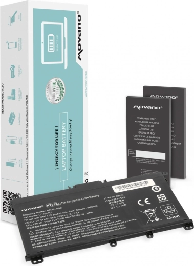 Batterie Movano HT03XL pour ordinateurs portables HP 240/250/255/256 G7 et 340/348 G5 (3400 mAh, 39 Wh)