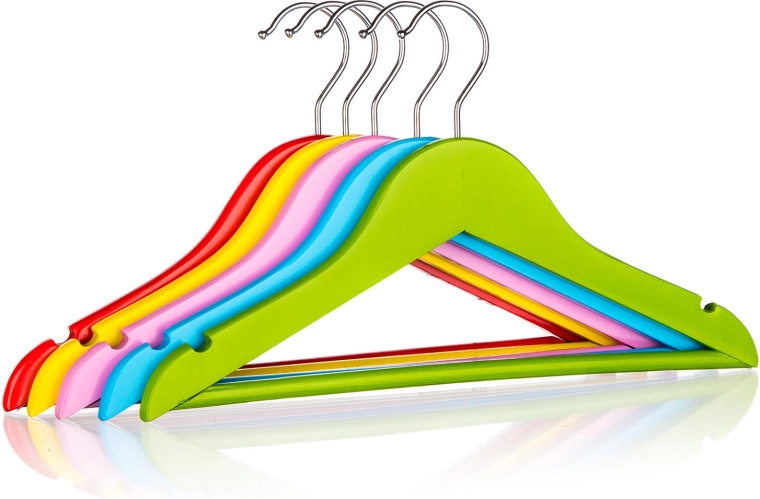 Cintres en bois pour enfants Color, lot de 5 pièces