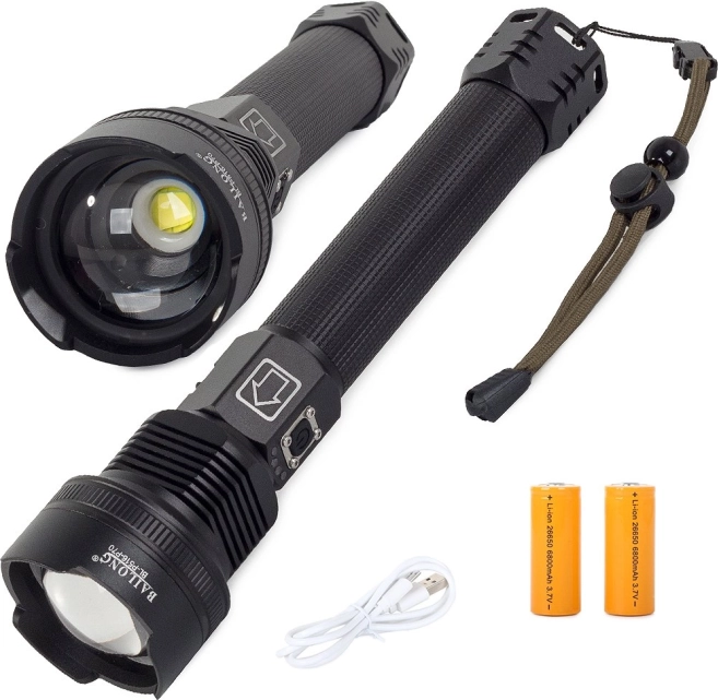 BAILONG lampe torche tactique LED CREE XHP70 avec zoom IPX5