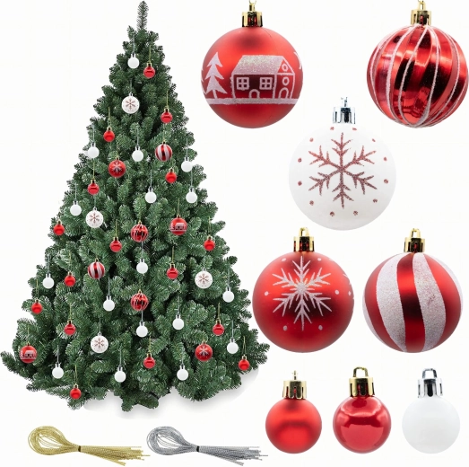 Ornements de Noël incassables et brillants pour sapin, lot de 42 pièces - 1 unité