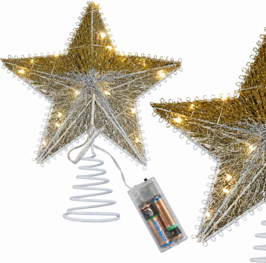Étoile LED de Bethléem pour sapin de Noël, 25 cm