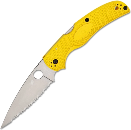 Spyderco Native Chief Salt couteau pliant léger jaune à lame dentelée 10,2 cm
