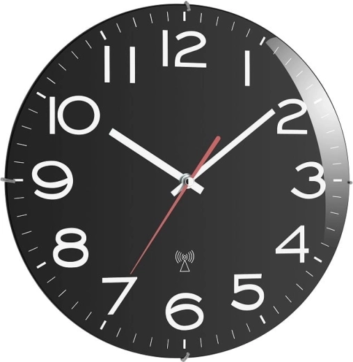 Horloge murale analogique TFA radiocommandée noire