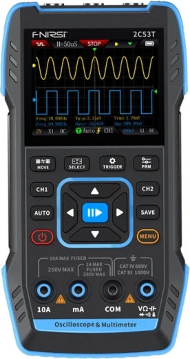 FNIRSI 2C53T : oscilloscope portable, multimètre et générateur de signaux 3-en-1