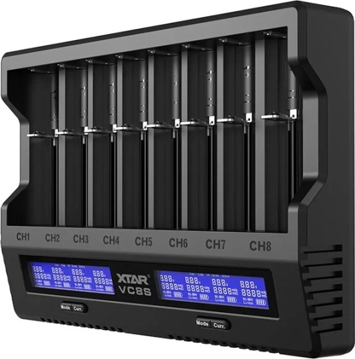 Chargeur d’accumulateurs XTAR VC8S set avec adaptateur secteur