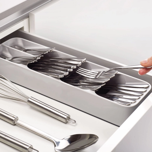 Organiseur en plastique pour couverts avec 5 compartiments
