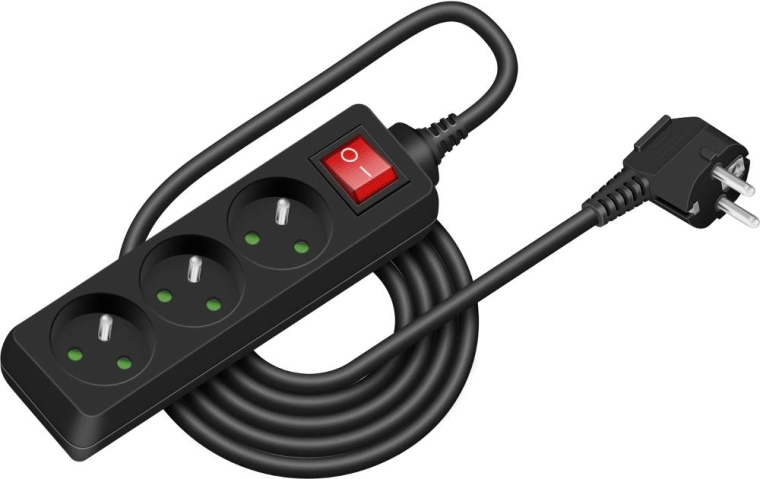 Rallonge électrique RETLUX avec interrupteur, 3 prises, 3 m