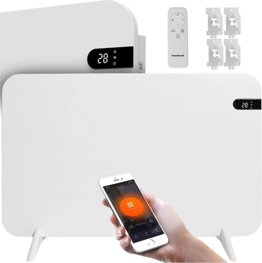 Panneau chauffant infrarouge Bauerkraft 450 W avec Wi‑Fi et écran 45 × 70 cm