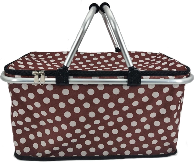 Panier de pique-nique pliable 48 × 24 × 28 cm en aluminium et polyester