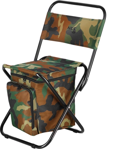 Chaise de camping pliable avec sac isotherme NILS Camp camouflage