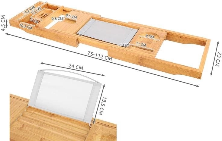 Étagère extensible pour la plupart des baignoires