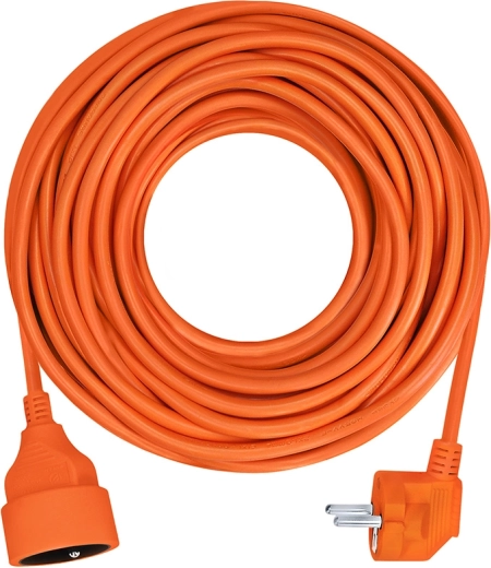 Rallonge électrique Solight avec connecteur et 1 prise, 7 m, orange