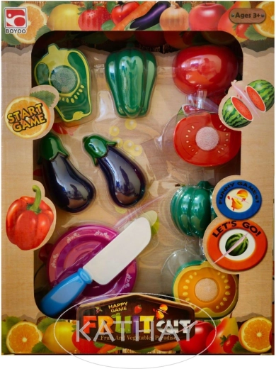 Set de découpe de légumes avec assiette et couteau - 1 pièce