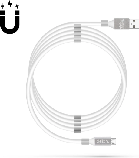 Câble de données magnétique MicroUSB 2 A blanc