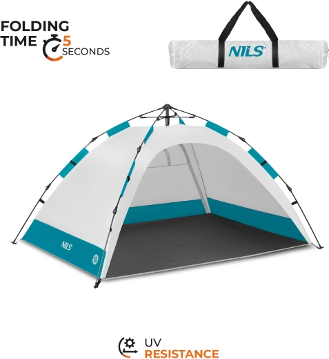 Tente de plage pop-up NILS grise