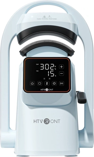 HTVRONT A300 Auto presse à chaud automatique pour casquettes bleu clair