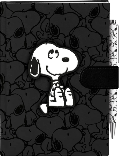 Carnet Peanuts avec couverture en velours et stylo