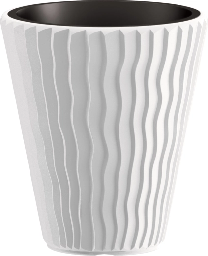 Jardinière Sandy avec bac intérieur, 29,7 cm, blanche