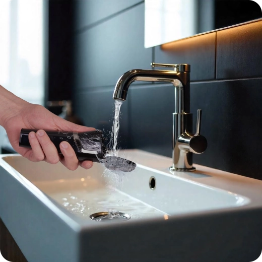 Tête lavable pour un nettoyage facile