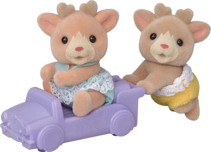 Sylvanian Families jumeaux rennes avec petite voiture
