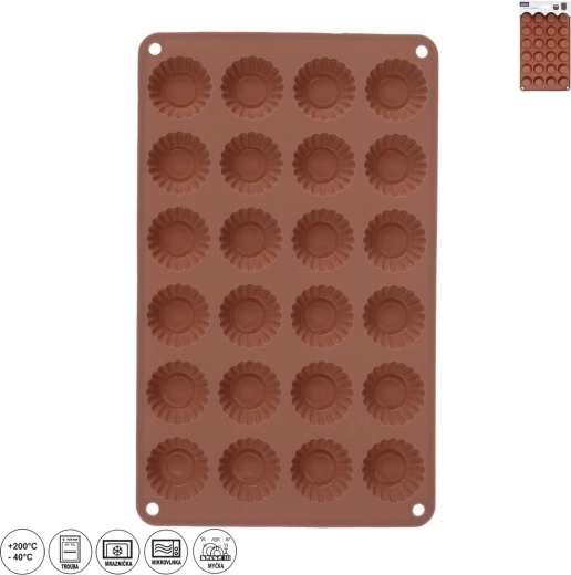 Moule en silicone pour mini tartelettes – 24 pièces, marron