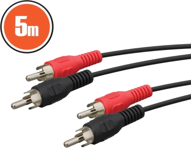 Câble audio RCA 5 m rouge et noir