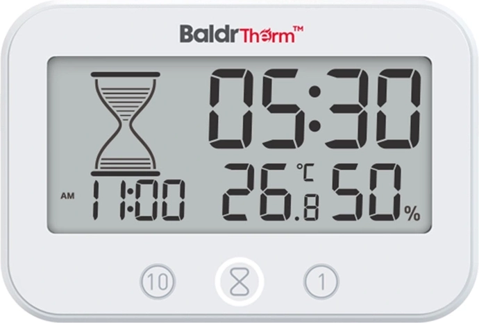 BaldrTherm minuterie de salle de bain numérique avec thermomètre et hygromètre