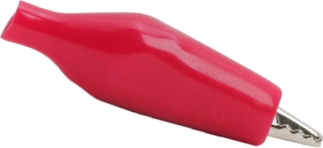 Mini pince crocodile avec isolation PVC rouge