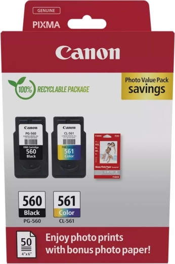 Canon PG-560/CL-561 Photo Value set avec papier photo