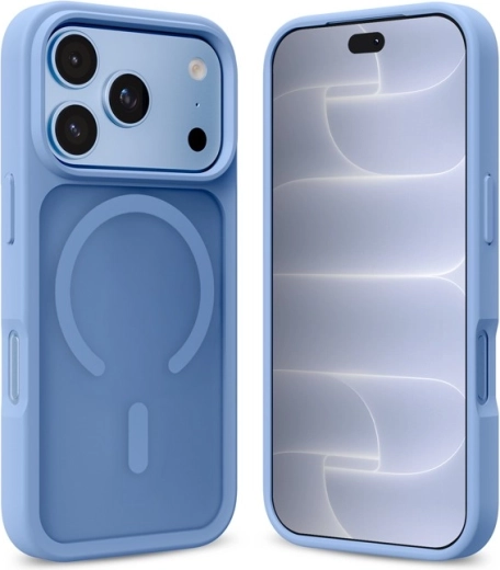 Coque Crong Hybrid Matte Magnetic MagSafe pour iPhone 18 Pro / 17 Pro – Bleu