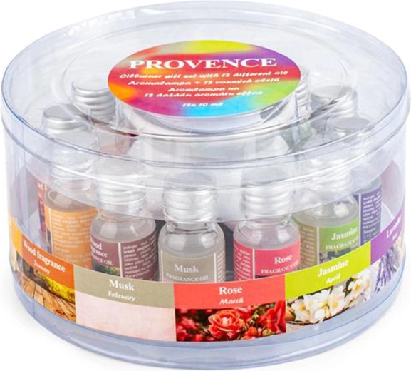 Lampe aromatique avec 12 huiles parfumées Provence 10 ml