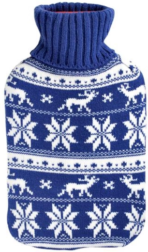 Bouillotte avec housse tricotée à motif nordique 2 l - 1 pièce