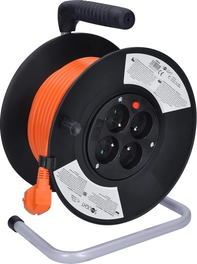 Câble rallonge sur tambour Solight de 20 m avec 4 prises, orange