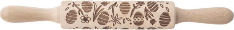 Rouleau à pâtisserie embossé en bois avec motif de Pâques 16/33 cm