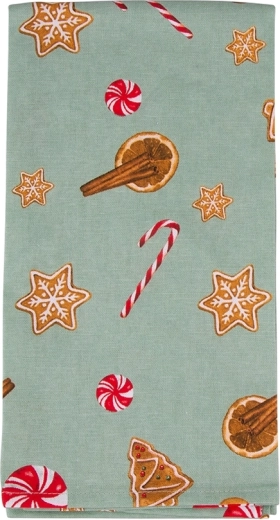 Torchon de cuisine en coton 45 × 60 cm – motif biscuits