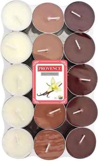 Bougies chauffe-plat parfumées Provence vanille, 30 pièces