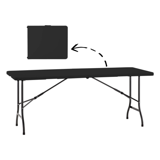 Table pliante de camping et de catering 180 × 70 × 74 cm noire