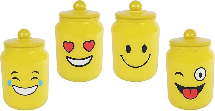 Bocal en verre avec smiley 22,5 × 13,5 × 13,5 cm