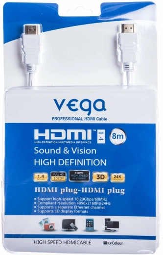 Vega câble HDMI 8 m blanc