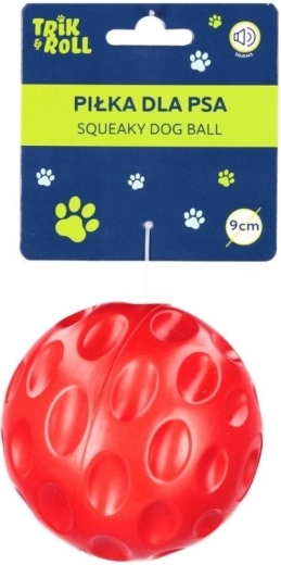 Balle pour chien avec son rouge 9 cm