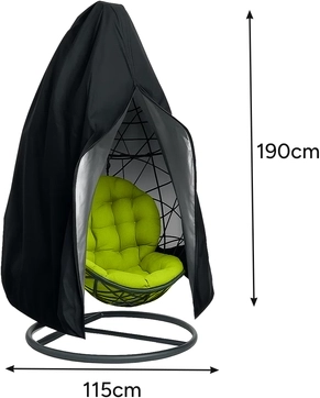 Housse de protection Gardlov imperméable avec protection UV pour fauteuil suspendu type cocon, avec pochette